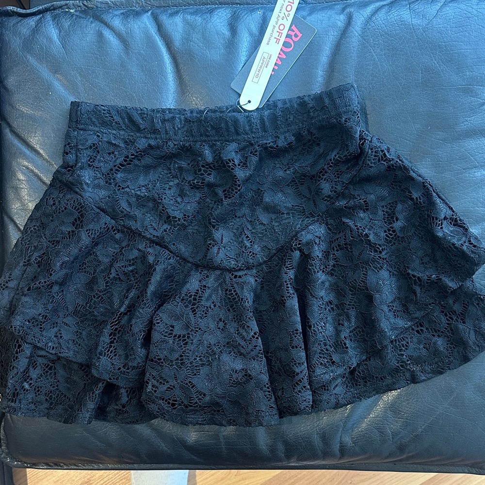 ROMWE Black Lace Mini Skirt